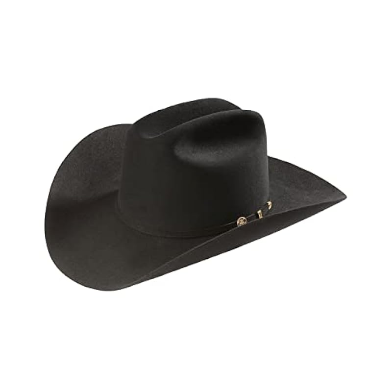 ‎mens Hats & Caps Stetson Stetson Black El Presidente 100X Fur Felt Men's Western Hat SFPRES-0140-07 Black