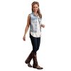 Stetson Coats, Jackets & Vests ‎womens Stetson Women's Light Denim Horseshoe Vest Blue Medium