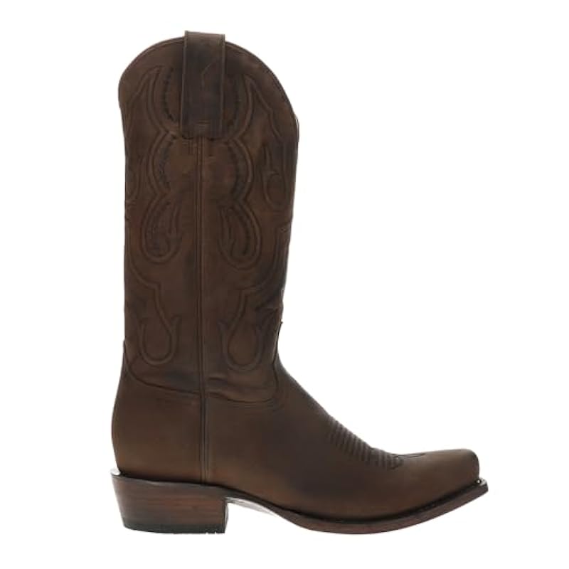 ‎womens Boots Stetson Stetson Mens Paxton Embroidered Snip Toe Casual Boots Mid Calf - Brown - Size 9 D