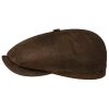 Stetson Hats & Caps ‎mens Stetson Hatteras Oily Goat Flat Cap Men - Made in Germany Dark Brown