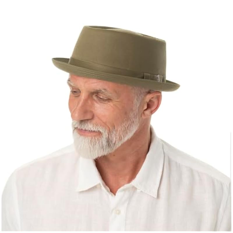 Stetson Cotton Pork Pie Cloth Hat Women/Men - Made in Italy Khaki ‎womens Hats & Caps Stetson
