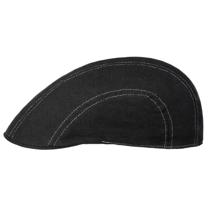 Stetson Madison Linen Flat Cap Women/Men - Black Stetson ‎mens Hats & Caps