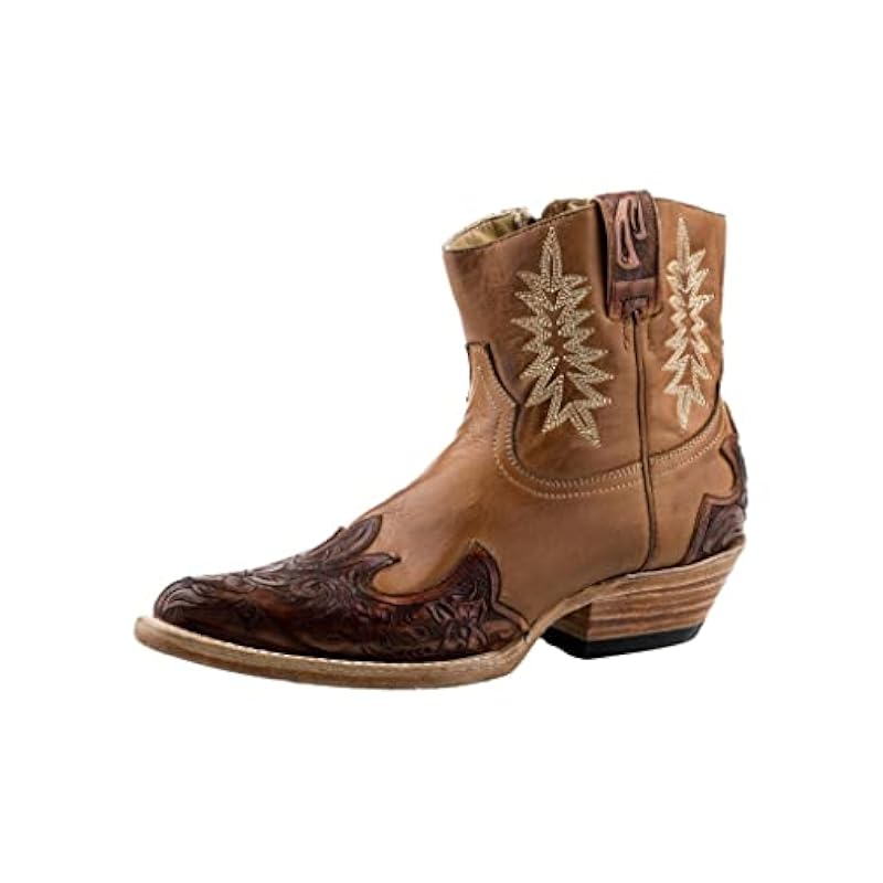 Stetson Boots ‎womens Stetson Women's Tobacco Western Fashion Booties Pointed Toe Brown 10 M US