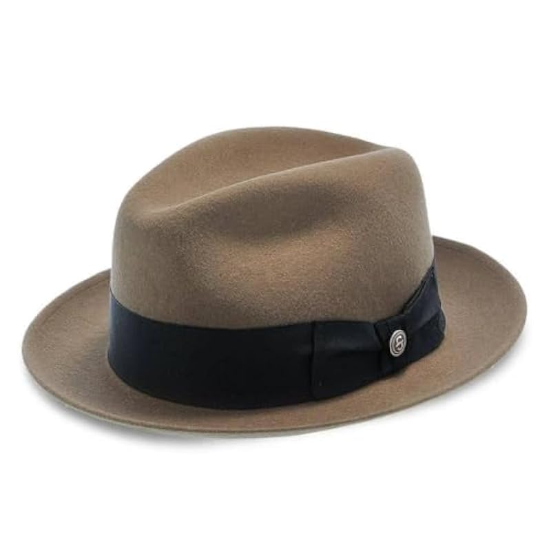 Stetson and Dobbs TWFRDK-8220 Mens Frederick Fedora Camel ‎mens Hats & Caps Stetson