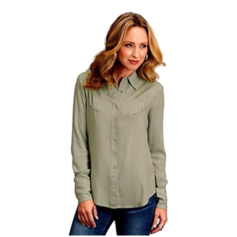 Stetson Western Shirt Womens L/S Cuffs S Green 11-050-0592-0425 GR ‎womens Tops, Tees & Blouses Stetson