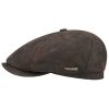 Stetson Stetson McCook Vintage Leather Cap Women/Men - Dark Brown ‎mens Hats & Caps