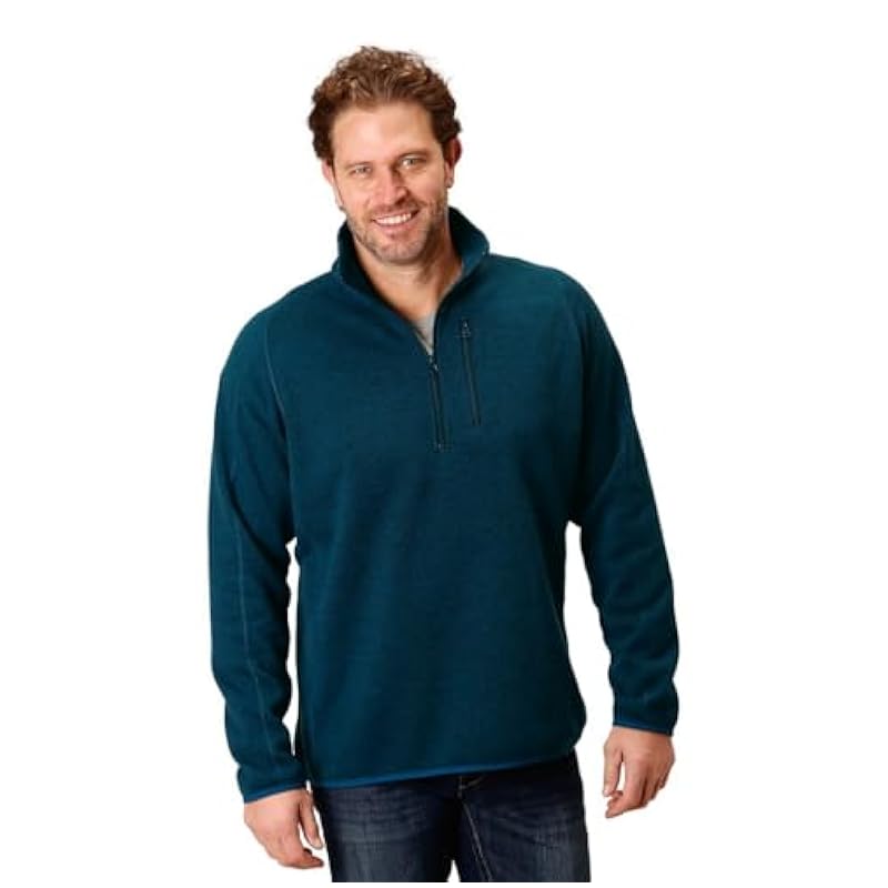 ‎mens Sweaters Stetson Stetson Western Sweater Mens Solid 1/4 Zip S Blue 11-014-0120-6073 BU