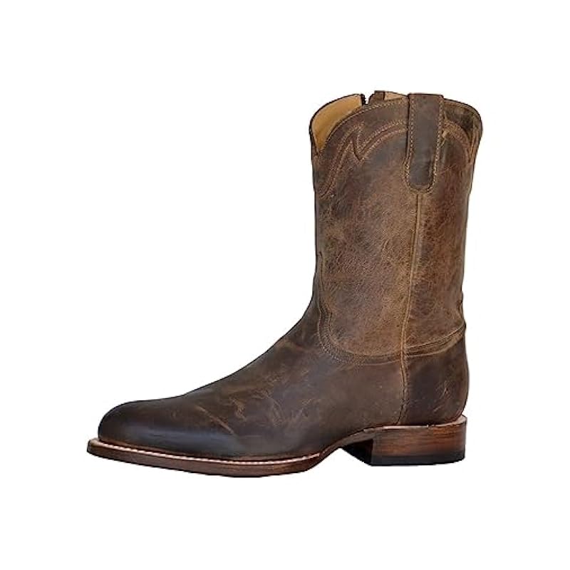 Stetson Men's Roughstock Zip Western Boot Medium Toe Tan 11 EE US ‎mens Boots Stetson