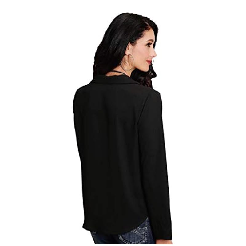 Stetson Stetson Apparel Womens V Neck Blouse L Black ‎womens Tops, Tees & Blouses