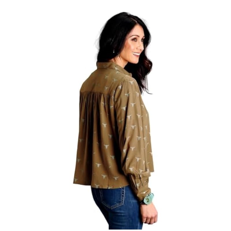 Stetson Tops, Tees & Blouses ‎womens Stetson Western Shirt Womens Print L/S XL Brown 11-050-0590-7037 BR