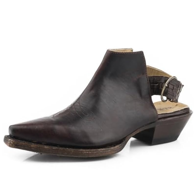 Stetson Mules & Clogs ‎womens Stetson Women's Isla Vintage Western Mules Snip Toe - 12-021-5104-0391 BR 10 M Brown