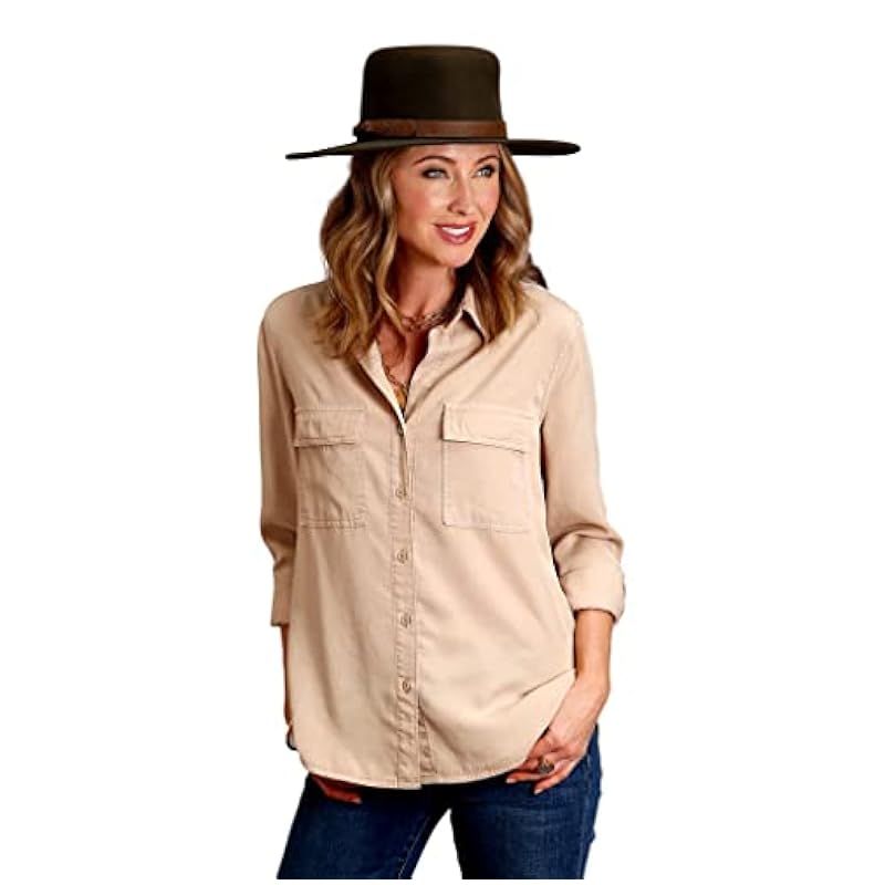 ‎womens Tops, Tees & Blouses Stetson Stetson Western Shirt Womens L/S Safari S Brown 11-050-0565-2000 BR