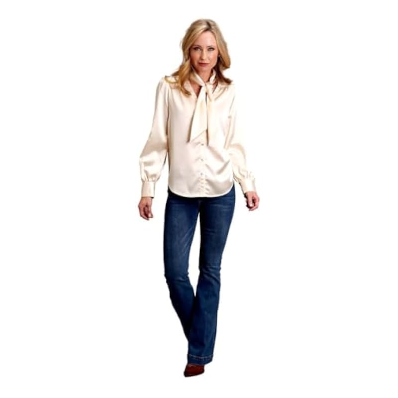 Stetson Western Shirt Womens Satin L/S XS White 11-050-0592-0128 WH ‎womens Tops, Tees & Blouses Stetson