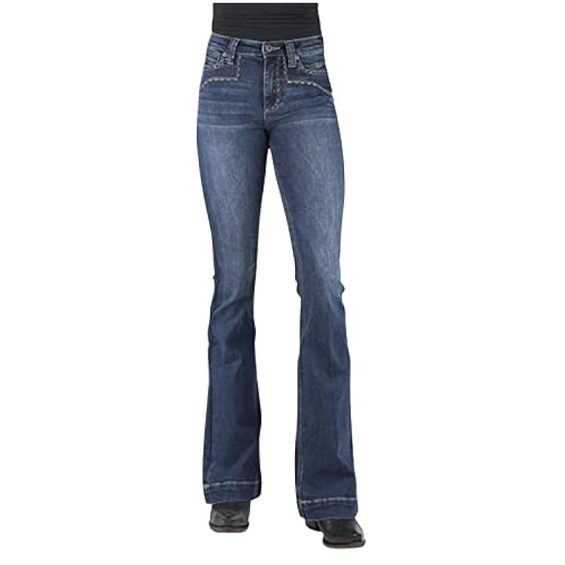 Stetson Stetson Women's 921 Medium Wash High Rise Yoke Flare Jean Blue 4 30 ‎womens Jeans