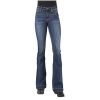 ‎womens Jeans Stetson Stetson Women's 921 Medium Wash High Rise Yoke Flare Jean Blue 6 30