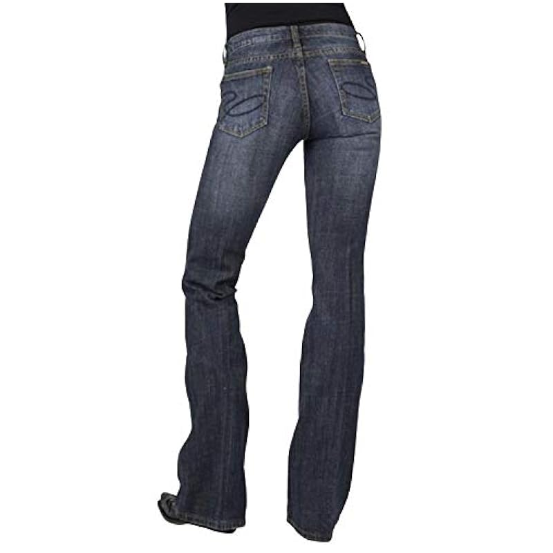 Stetson Apparel Women's Dark Blasted Low Rise 816 Classic Fit Boot Cut Jeans Blue 18 30S ‎womens Jeans Stetson
