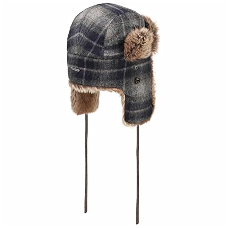 Stetson Hats & Caps ‎mens Stetson Lambswool Check Aviator Hat Men Blue 7-7 1/8