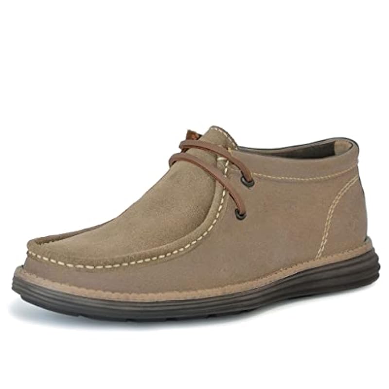 ‎mens Boots Stetson Stetson Men's Wyatt All-Over Suede Casual Lace-Up Chukka Shoes Moc Toe Tan 10.5 D
