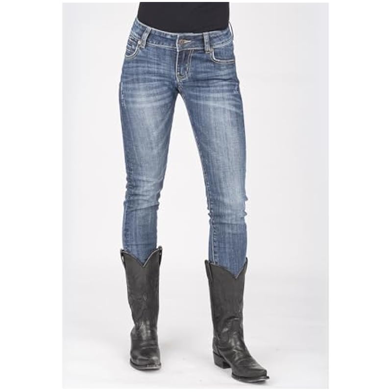 ‎womens Jeans Stetson Stetson Women's 503 Pixie Stix Fit Skinny Straight Jeans Blue 0W x 30L