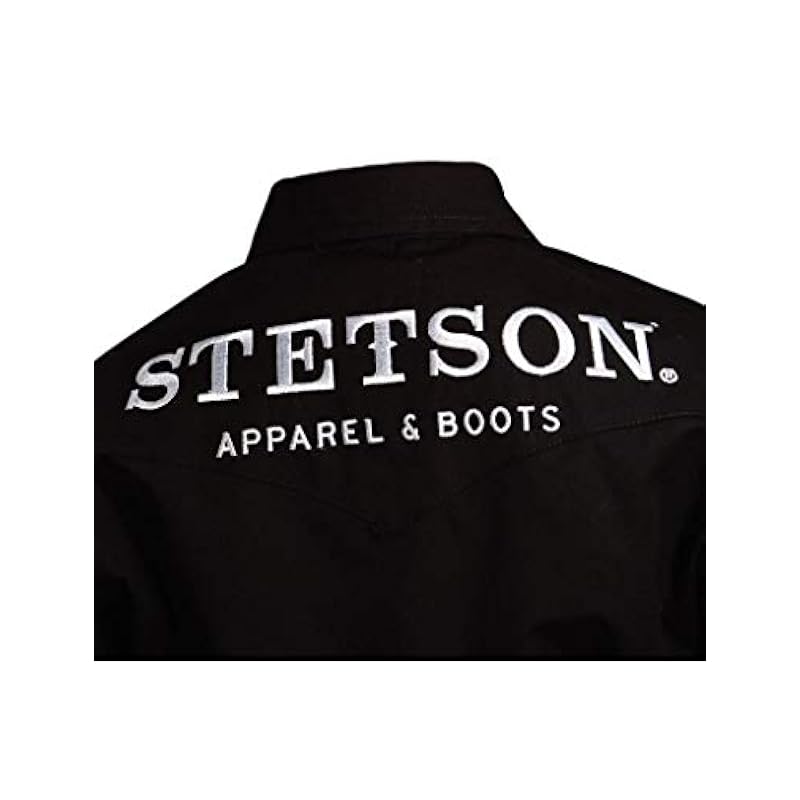 ‎boys Tops, Tees & Shirts Stetson Stetson Boys' Blue Logo Wear Long Sleeve Western Shirt Black X-Large