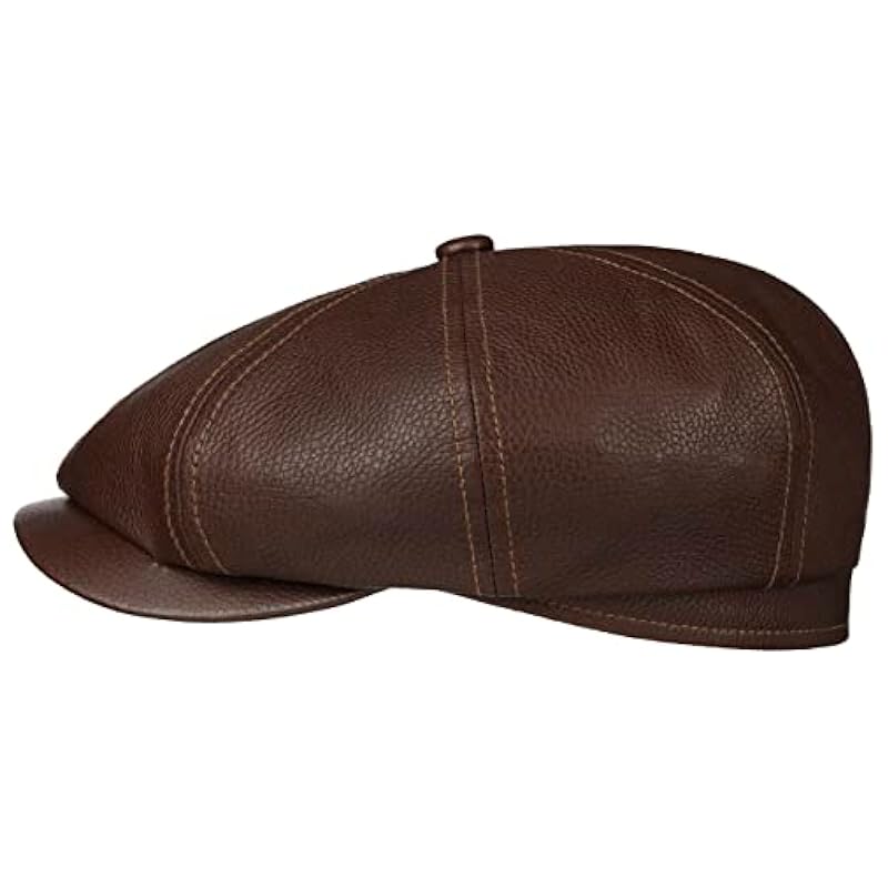 Stetson Stetson Hatteras New Lamb Nappa Flat Cap Men - Made in Germany Dark Brown ‎mens Hats & Caps