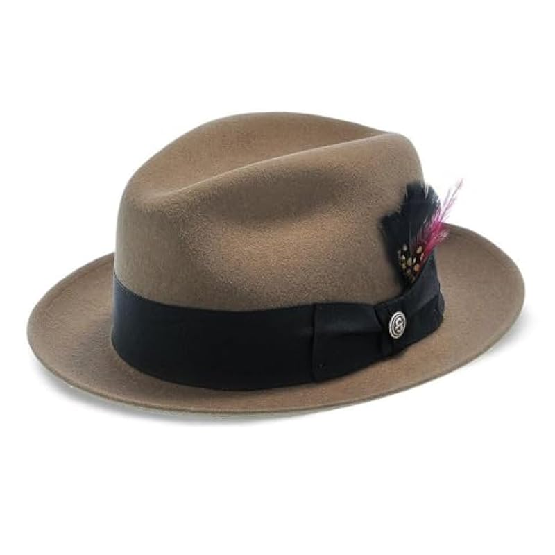 Stetson Stetson Mens Frederick Fedora Hat Camel Hats & Caps