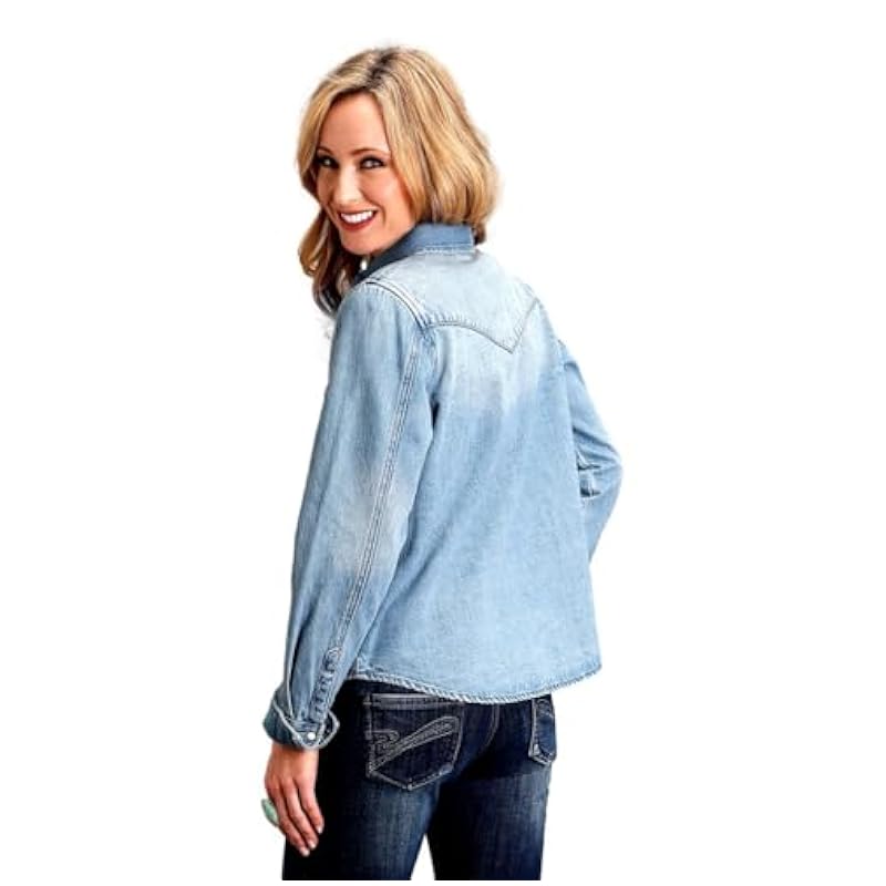 Stetson Stetson Western Shirt Womens Denim L/S XL Blue 11-050-0594-0131 BU ‎womens Tops, Tees & Blouses