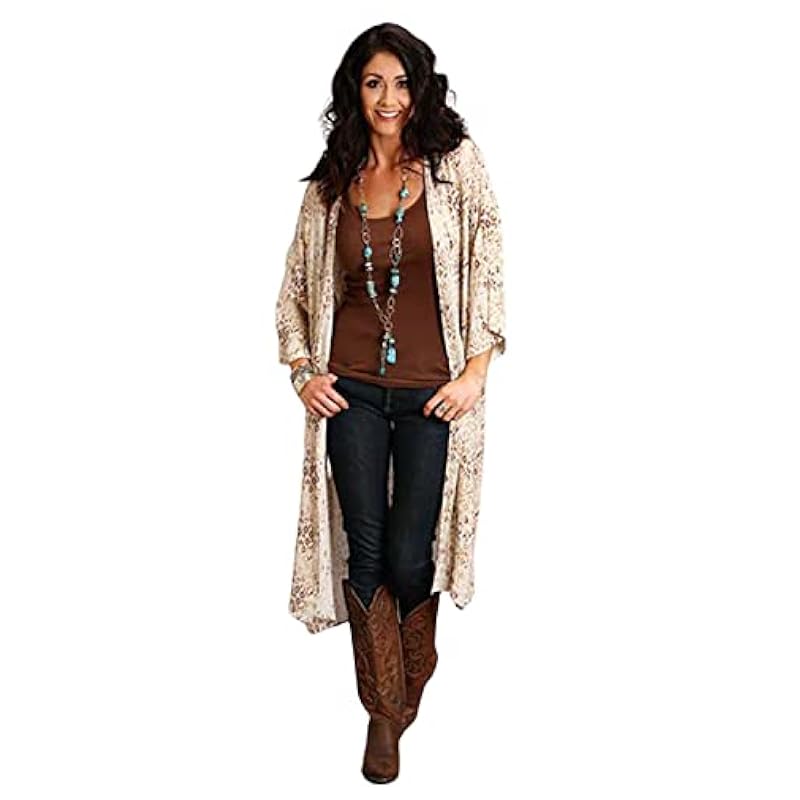 ‎womens Sweaters Stetson Stetson Women's Golden Southwestern Herringbone Open Cardigan Gold XS S