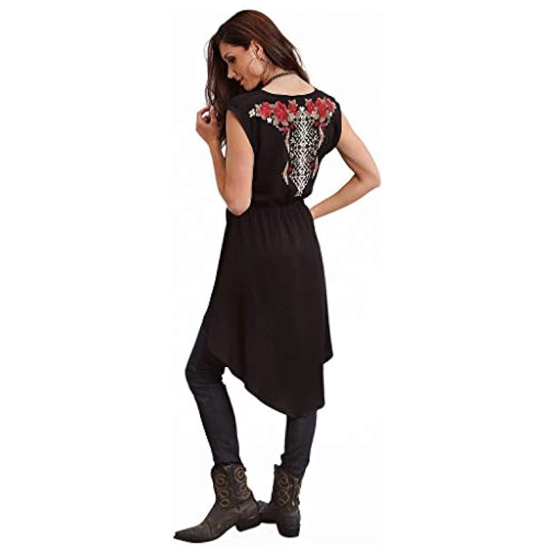 Stetson Stetson 1580 Rayon Twill Low V-Neck Top Black SM Tops, Tees & Blouses
