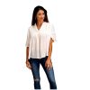 Stetson Western Shirt Womens S/S Flowy V S Cream 11-051-0592-0410 WH Stetson ‎womens Tops, Tees & Blouses
