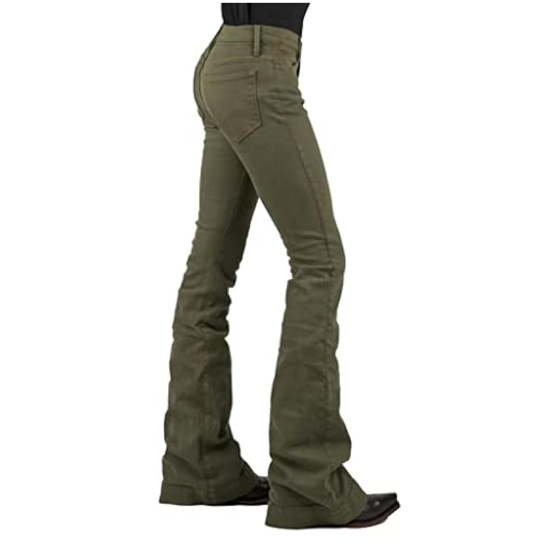 ‎womens Jeans Stetson Stetson Western Jeans Womens Flare 14 Reg Olive 11-054-0921-2410 GR