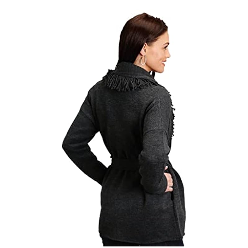 Stetson Western Sweater Womens Solid Belt XL Gray 11-027-0539-7081 GY Stetson ‎womens Sweaters