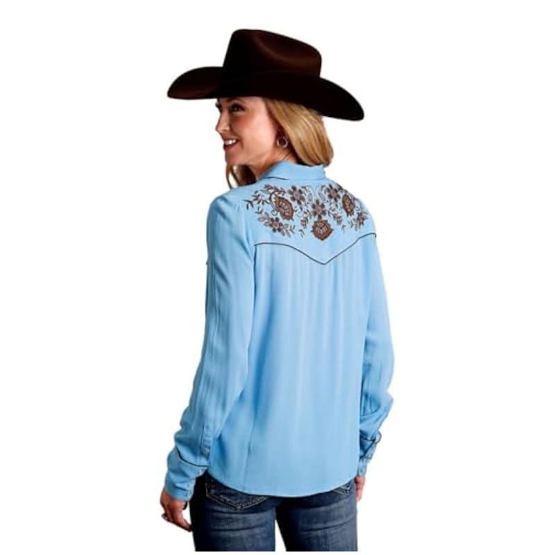 Stetson Western Shirt Womens L/S XS Blue 11-050-0565-0127 BU Stetson ‎womens Tops, Tees & Blouses