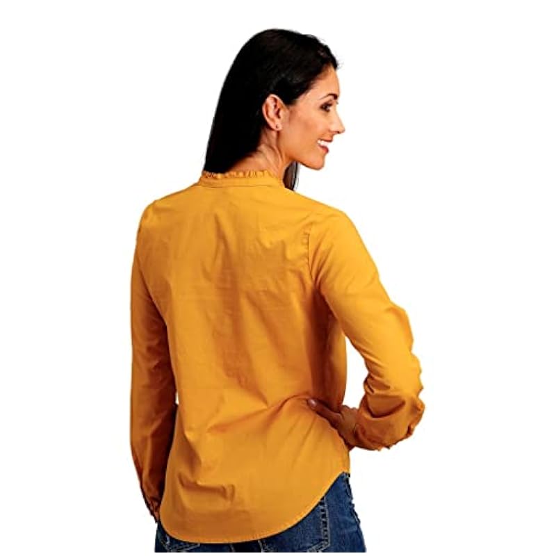 Stetson Western Shirt Womens L/S Buttons S Yellow 11-050-0592-0402 YE Stetson ‎womens Tops, Tees & Blouses