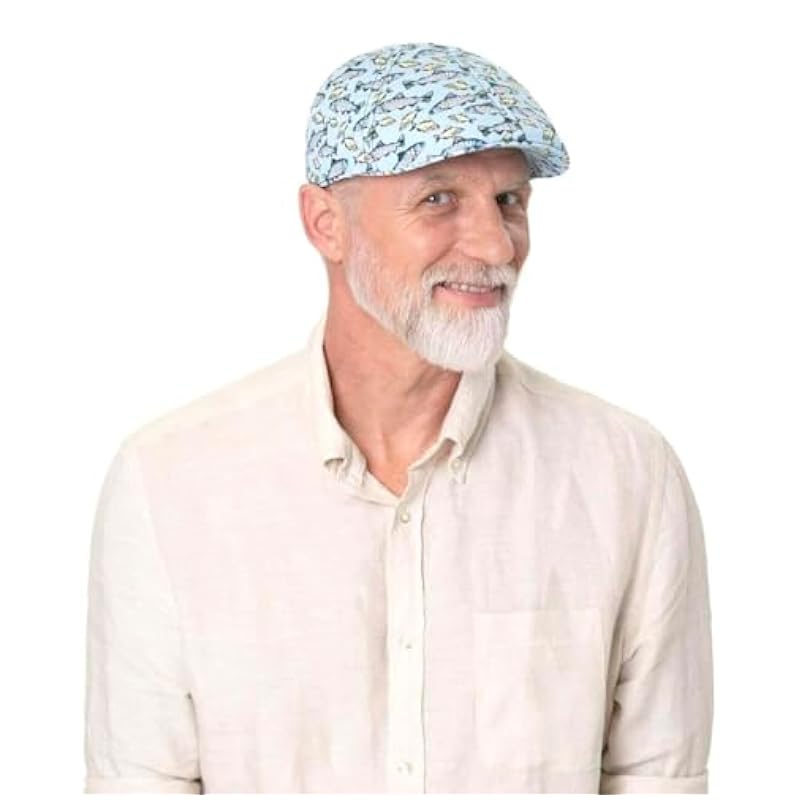 Stetson Stetson Texas Allover Fish Flat Cap Men - Blue ‎mens Hats & Caps