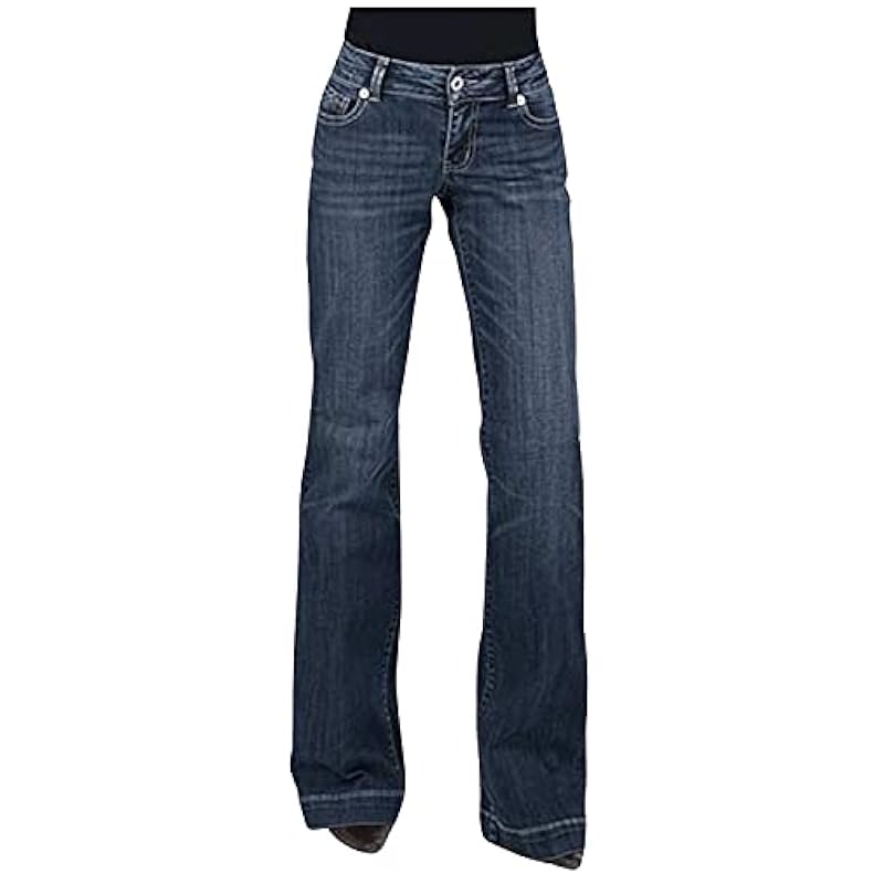 ‎womens Jeans Stetson Stetson Women's 214 Trouser Flare Jeans Blue 8 REG