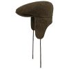 Stetson Hats & Caps ‎mens Stetson Virgin Wool Flat Cap with Ear Flaps Men - Made in The EU Olive