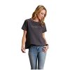 Stetson Stetson Western Shirt Womens S/S Solid XS Gray 11-039-0513-7039 GY ‎womens Tops, Tees & Blouses
