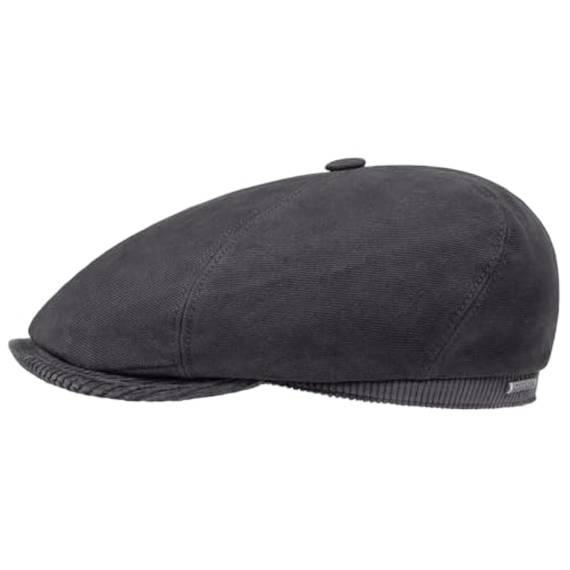 Stetson Stetson Kensington Soft Cotton Flat Cap Men - Made in The EU Grey ‎mens Hats & Caps