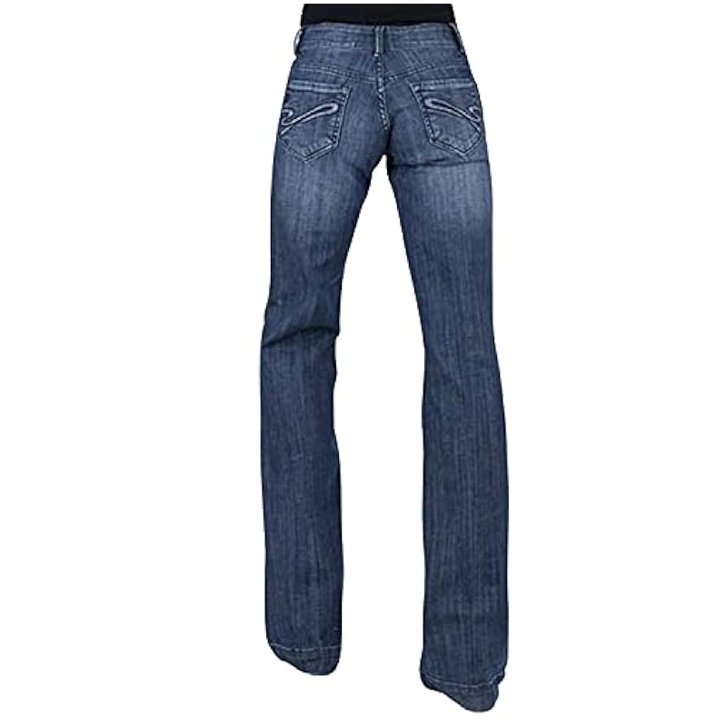 ‎womens Jeans Stetson Stetson Women's 214 Medium Wash Trouser Fit Jeans Blue 18 LNG