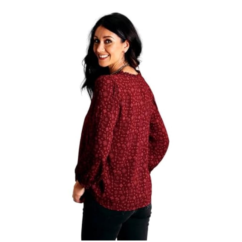 Stetson Western Shirt Womens L/S Peasant XL Wine 11-050-0590-7048 WI ‎womens Tops, Tees & Blouses Stetson
