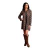 Stetson Dresses ‎womens Stetson Women's Praire Paisley Print Long Sleeve Dress Brown Large