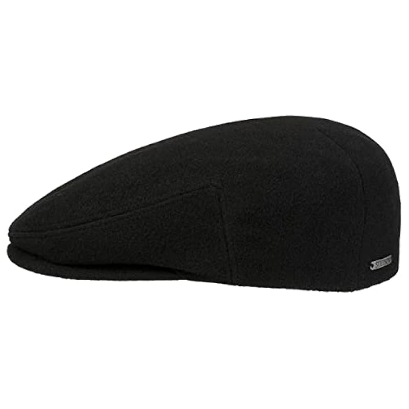 Stetson Hats & Caps ‎mens Stetson Kent Wool Earflaps Flat Cap Women/Men | Made in The EU Black