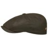 Stetson Hatteras Classic Waxed Cotton Flat Cap Men - Darkolive Stetson ‎mens Hats & Caps