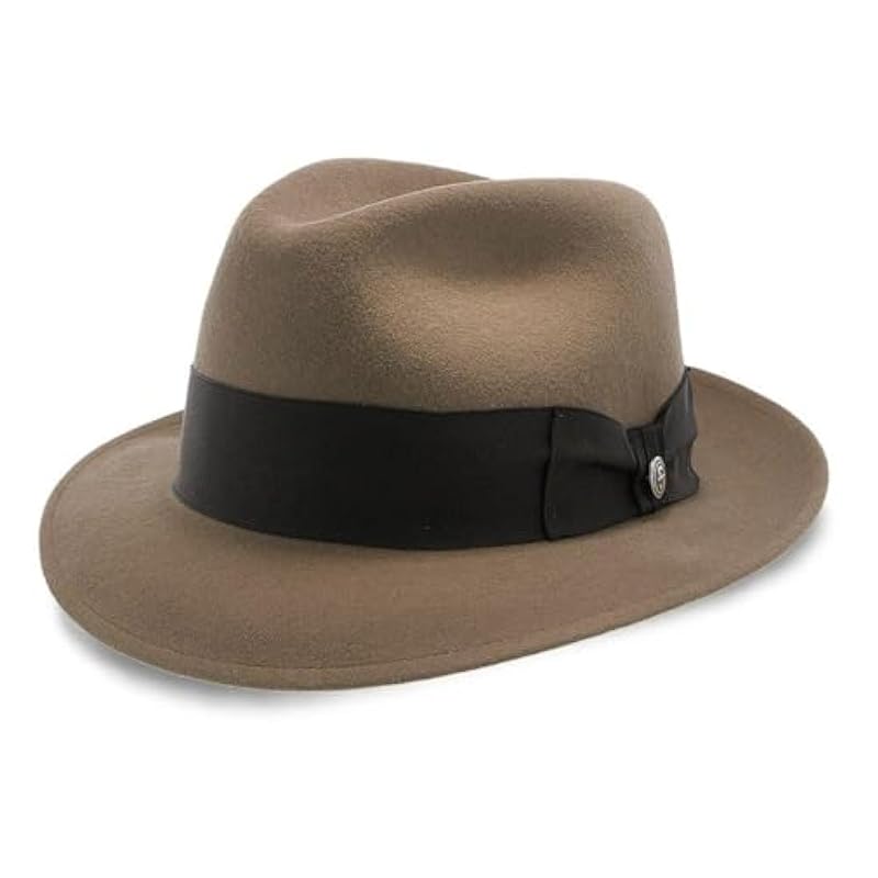 Stetson Stetson Mens Frederick Fedora Hat Camel Hats & Caps