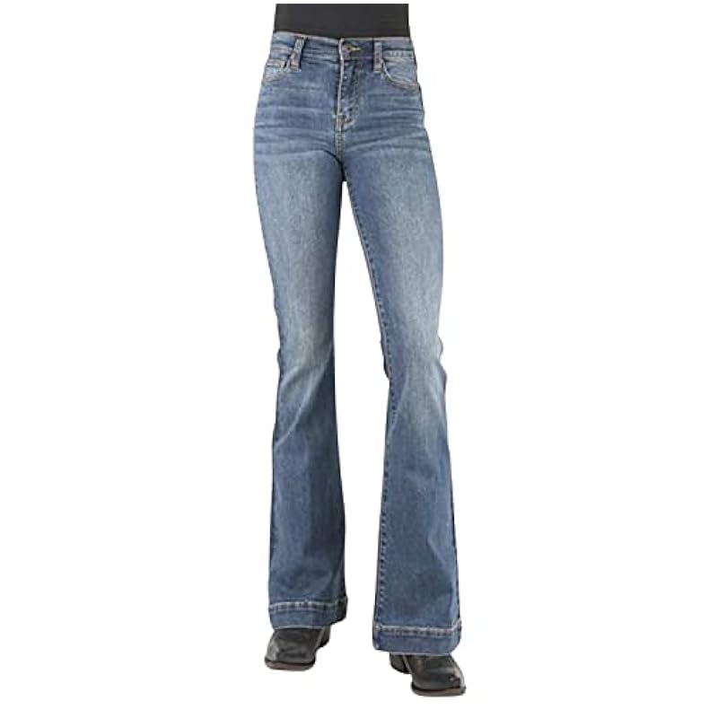 Stetson Jeans ‎womens Stetson Women's 921 Light Wash High Rise Plain Pocket Flare Jean Blue 8 34