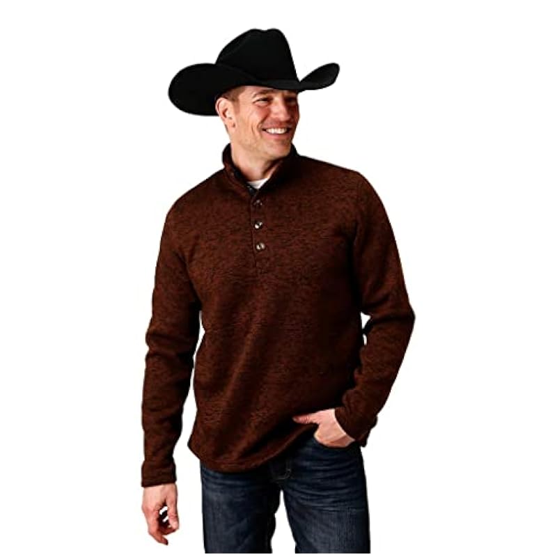 ‎mens Active Stetson Stetson Western Sweatshirt Mens Button M Brown 11-014-0120-7033 BR