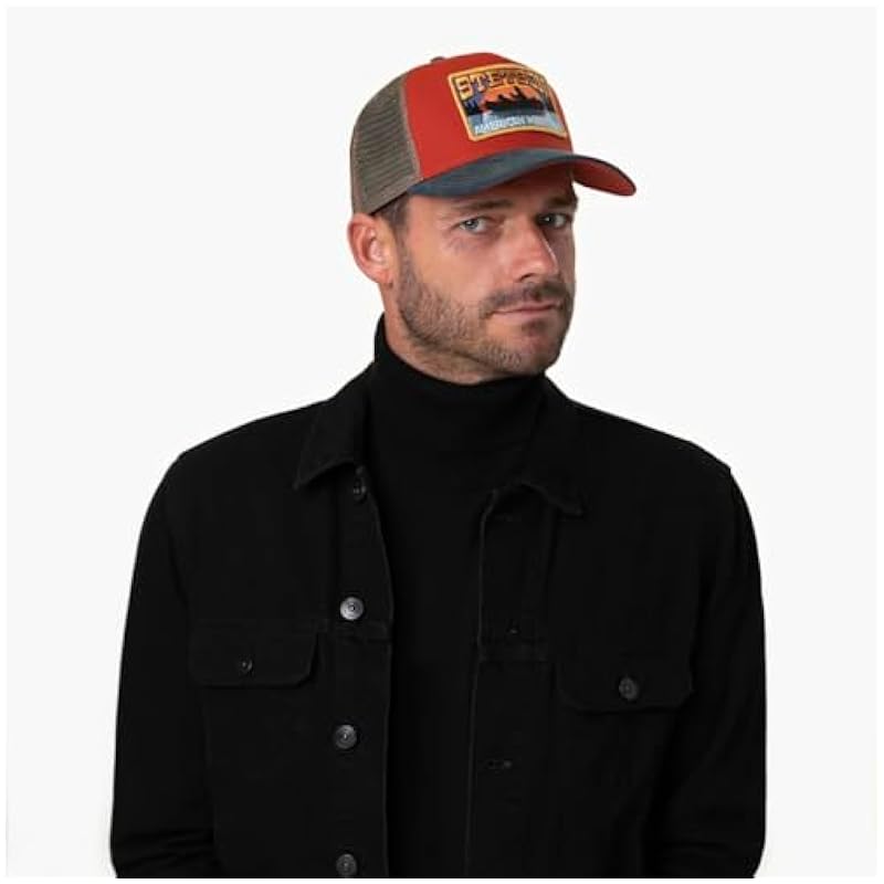 ‎unisex-ch Hats & Caps Stetson Stetson Canoe Trucker Cap Men - Blue-red