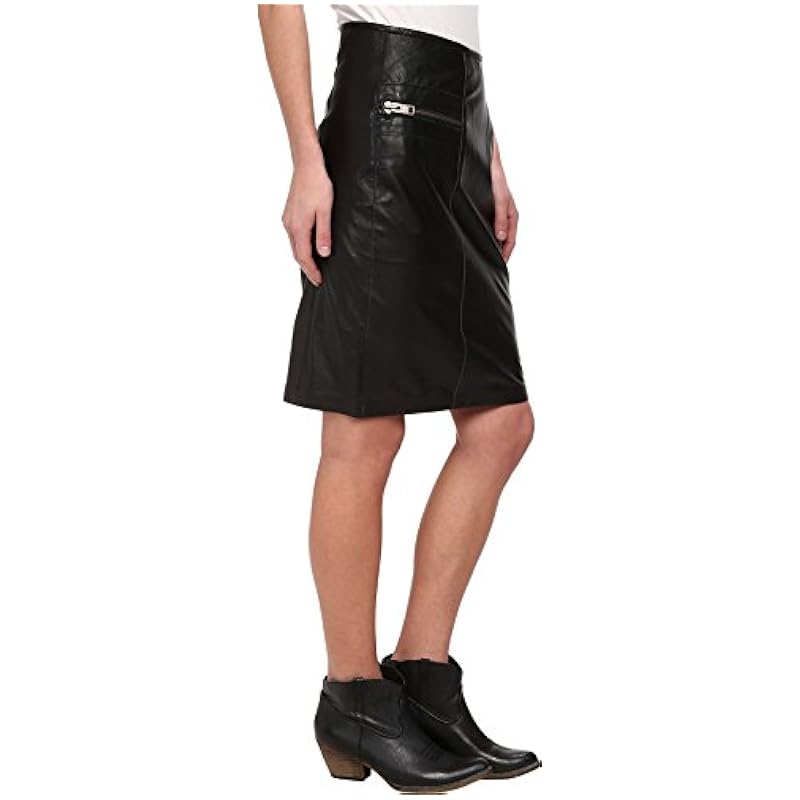 ‎womens Skirts Stetson Stetson Womens Smooth Leather Skirt w/ Thick Zippers Black XL