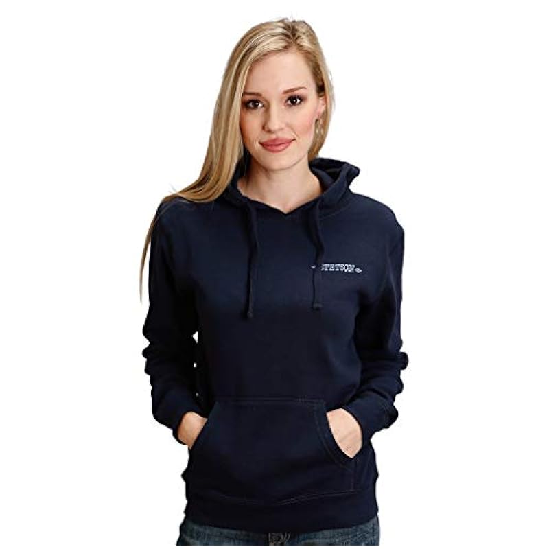 ‎womens Active Stetson Stetson Womens Blue Cotton Blend Handkerchief L/S Sweatshirt S